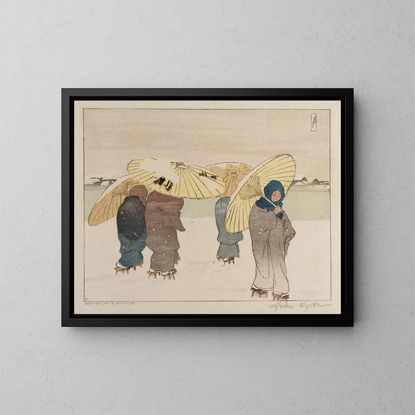A Snowy Day - Helen Hyde — framed artwork on a wall