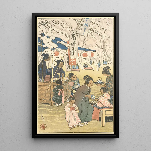 The Time of Flowers in Tokyo - Helen Hyde — framed artwork on a wall