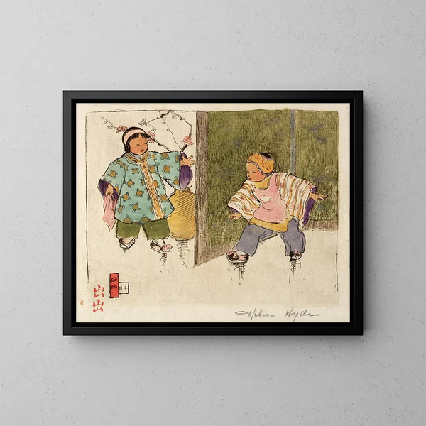 Hide and Seek - Helen Hyde — framed artwork on a wall