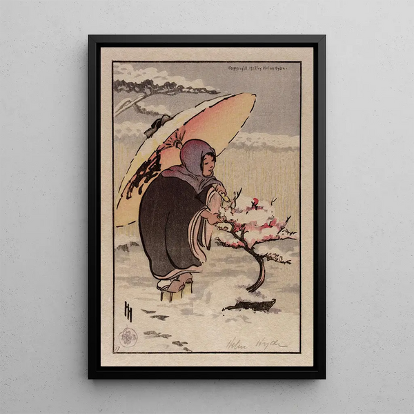 Petit prunier rose - Helen Hyde — framed artwork on a wall