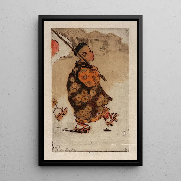 Marcher comme à la guerre - Helen Hyde — framed artwork on a wall
