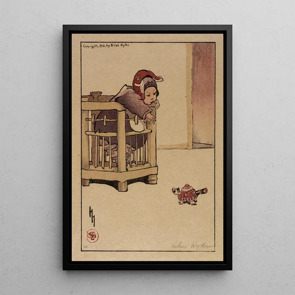 Mademoiselle Nuage d'abricot - Helen Hyde — framed artwork on a wall