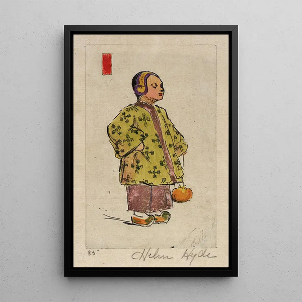 Mademoiselle Fleur de prunier - Helen Hyde — framed artwork on a wall