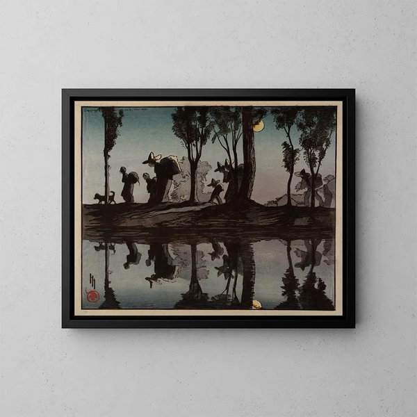 Moonlight on the Viga Canal - Helen Hyde — framed artwork on a wall