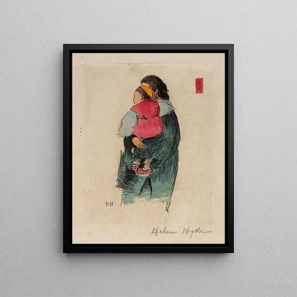 Mother and Child - Helen Hyde — framed artwork on a wall