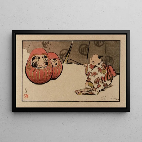 Taquiner le Daruma - Helen Hyde — framed artwork on a wall