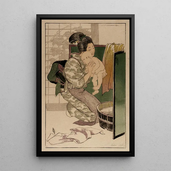 The Bath - Helen Hyde — framed artwork on a wall