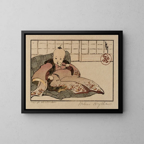 The Engaged Baby - Helen Hyde — framed artwork on a wall