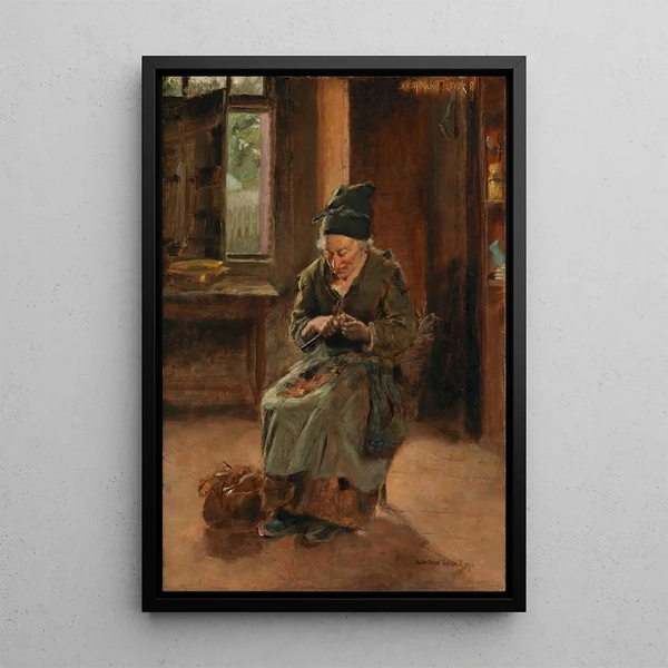 An interior of a Breton cottage - Helen Mabel Trevor — framed artwork on a wall