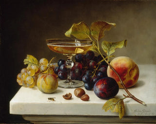 Nature morte avec des fruits et du champagne - Helen Searle — artwork view