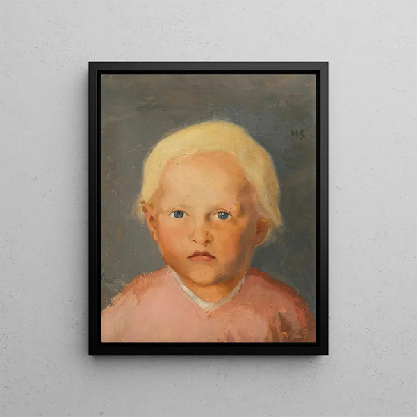 Boy with Blonde Hair - Helene Schjerfbeck — framed artwork on a wall