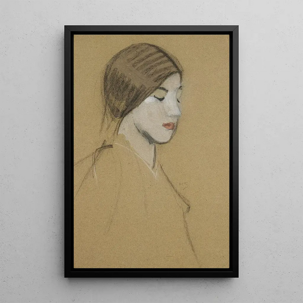 Head of a Young Girl - Helene Schjerfbeck — framed artwork on a wall