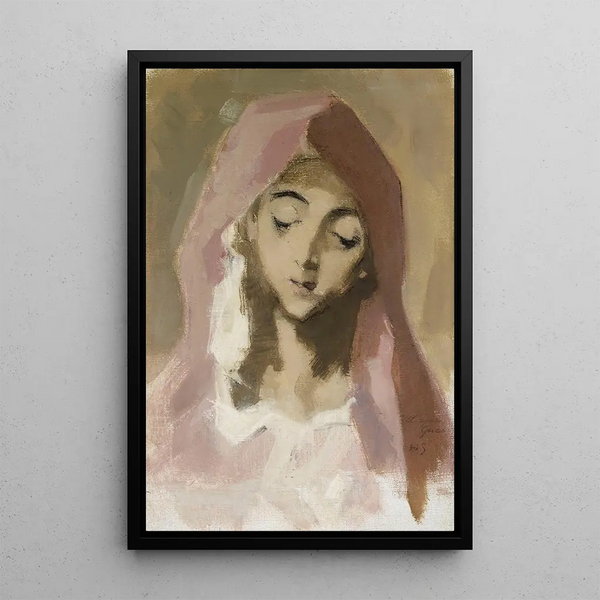 Madonna of Charity after El Greco - Helene Schjerfbeck — framed artwork on a wall