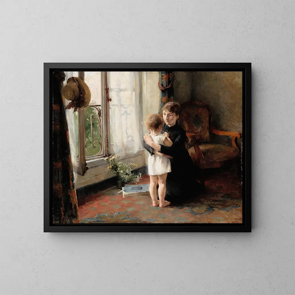Mother and Child - Helene Schjerfbeck — framed artwork on a wall