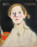 Self-portrait on black background - Helene Schjerfbeck — artwork view