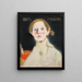 Self-portrait on black background - Helene Schjerfbeck — framed artwork on a wall