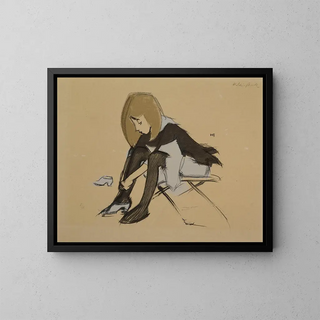 Shoes in silk - Helene Schjerfbeck — framed artwork on a wall