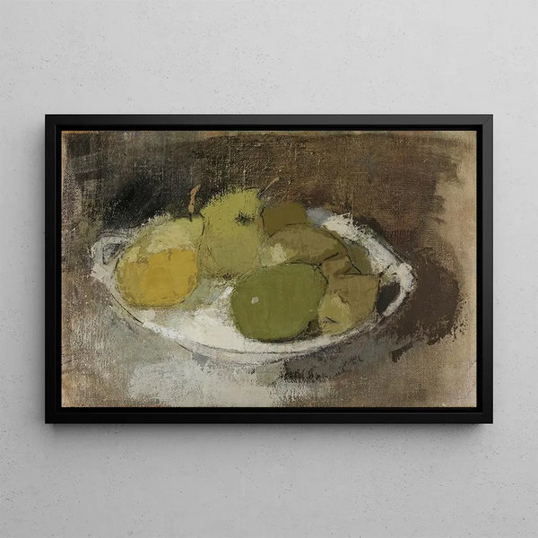 Green Still Life - Helene Schjerfbeck — framed artwork on a wall