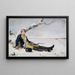 the wounded warrior in the snow - Helene Schjerfbeck — framed artwork on a wall