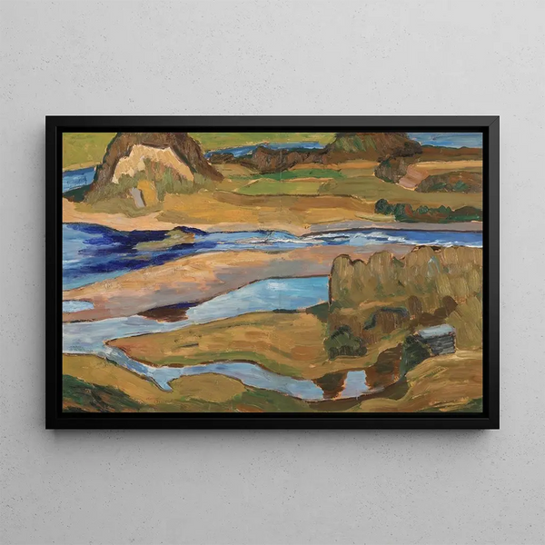 Beachside Painting at Ångermanälven - Helmer Osslund — framed artwork on a wall