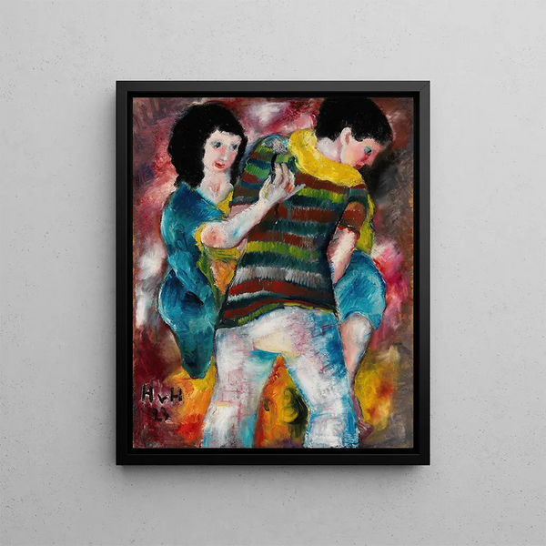 Couple dansant - Helmut Kolle — framed artwork on a wall