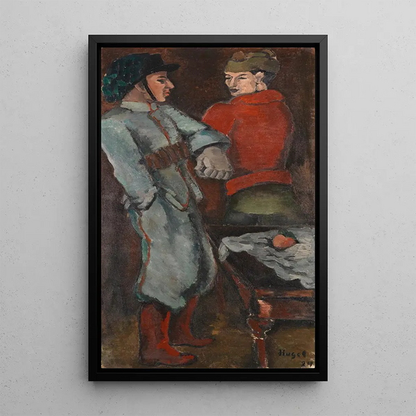 Two soldiers - Helmut Kolle — framed artwork on a wall