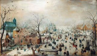 Winter Landscape with Skaters - Hendrick Avercamp — artwork view