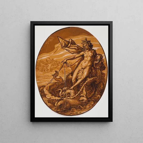 Amphitrite - Hendrick Goltzius — framed artwork on a wall