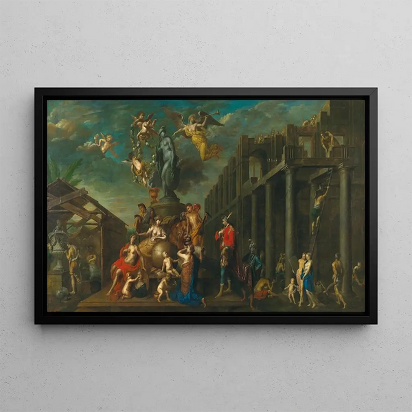 Allegory of the Arts - Hendrick Govaerts — framed artwork on a wall