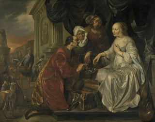 Rebecca receiving gifts from Abraham's servant - Hendrick Heerschop — artwork view