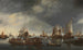 Port with sailboats and ferry - Hendrick Jacobsz Dubbels — artwork view