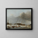 Ice skating on the docks in the East of Amsterdam - Hendrick Jacobsz Dubbels — framed artwork on a wall