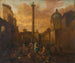 View of Amsterdam from a Roman market - Hendrick Mommers — artwork view