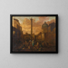 View of Amsterdam from a Roman market - Hendrick Mommers — framed artwork on a wall