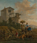 an Italian landscape with women going to the market - Hendrick Mommers — artwork view