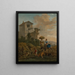 an Italian landscape with women going to the market - Hendrick Mommers — framed artwork on a wall