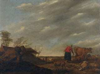 Landscape with a Milkmaid - Hendrick Mommers — artwork view