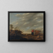 Landscape with a Milkmaid - Hendrick Mommers — framed artwork on a wall