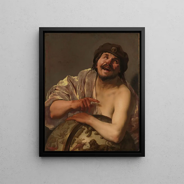 Democritus - Hendrick ter Brugghen — framed artwork on a wall