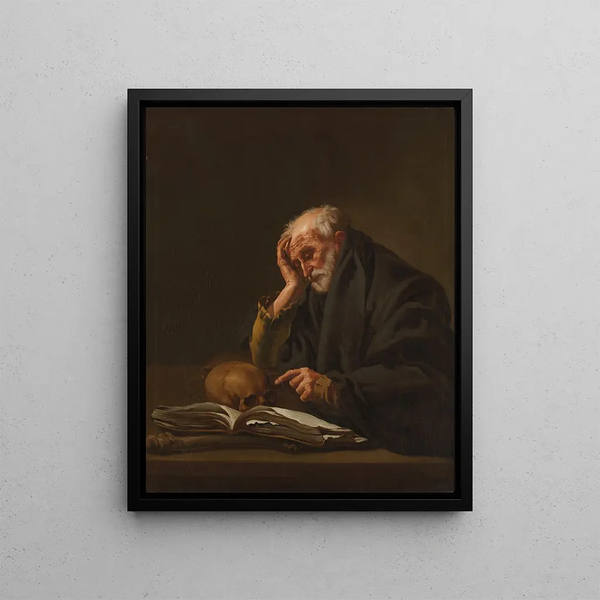 Saint Jerome - Hendrick ter Brugghen — framed artwork on a wall