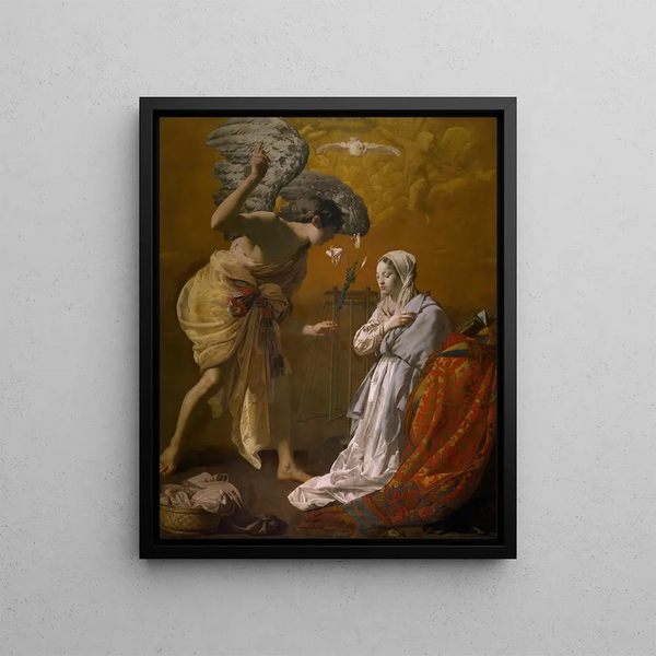 L'Annonciation - Hendrick ter Brugghen — framed artwork on a wall