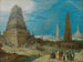 Nimrod overseeing the construction of the Tower of Babel - Hendrick van Cleve III — artwork view