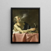 The smoker, allegory of fleetingness - Hendrick van Someren — framed artwork on a wall