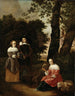 a couple and a shepherdess in a landscape - Hendrick van der Burgh — artwork view