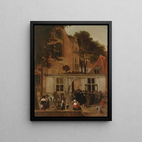 The graduation ceremony at the University of Leiden around 1650 - Hendrick van der Burgh — framed artwork on a wall
