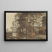 the Farm with cow drinking at Biltstraat in Utrecht - Hendrik Abraham Klinkhamer — framed artwork on a wall