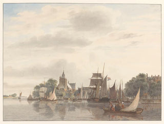 the city by the water's edge - Hendrik Abraham Klinkhamer — artwork view