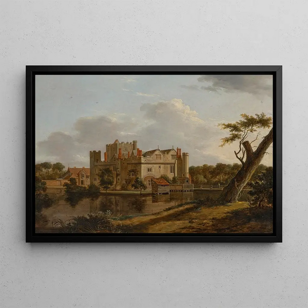 View of the North and East Facades of Hever Castle, Kent - Hendrik de Cort — framed artwork on a wall