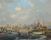 a landscape with figures on an icy river - Hendrik Gerrit ten Cate — artwork view