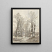 Winter landscape painting with a wood gatherer on a forest path - Hendrik Gerrit ten Cate — framed artwork on a wall